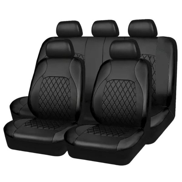 Universal Deluxe Pu Luxury Vinyl Faux Leather Car Seat Covers Full Set