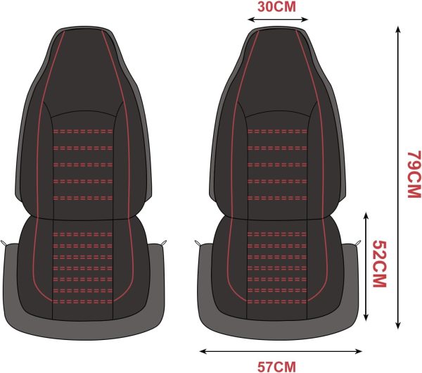 PU Leather Front Car Seat Covers Universal - Image 2