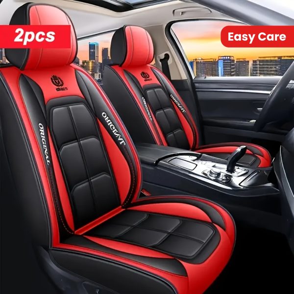 2pcs Faux Leather Car Seat Cover, 1pc, Suitable For Cars, SUVs, Vans And Trucks