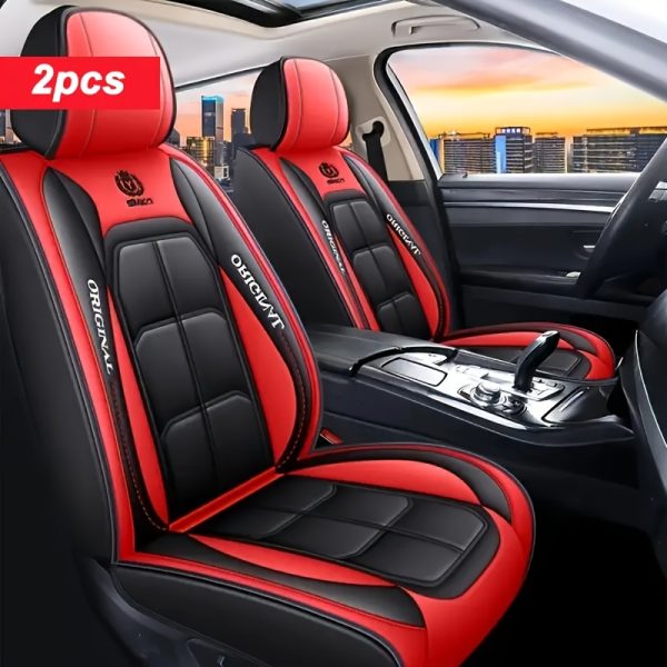 2pcs Faux Leather Car Seat Cover, 1pc, Suitable For Cars, SUVs, Vans And Trucks - Image 2