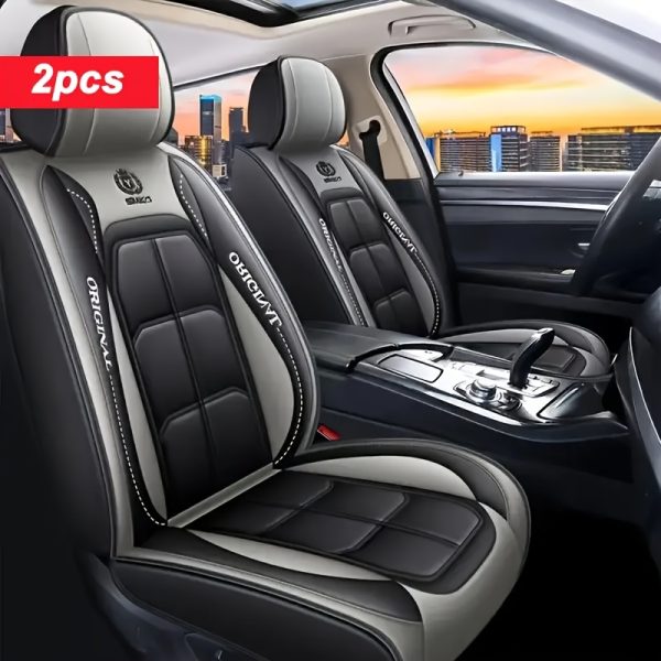 2pcs Faux Leather Car Seat Cover, 1pc, Suitable For Cars, SUVs, Vans And Trucks - Image 3