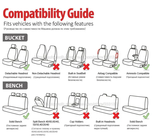 Universal Full Car Seat Covers Polyester Fabric - Image 6