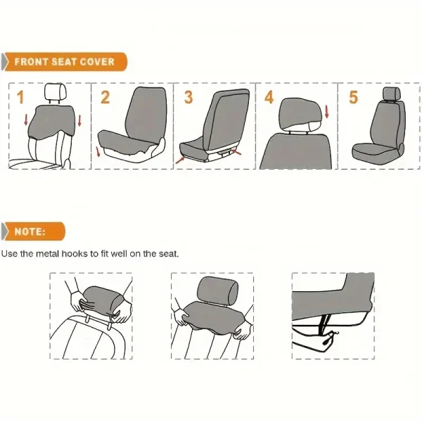 PU Leather Breathable Front Rear Seat Cover - Image 5