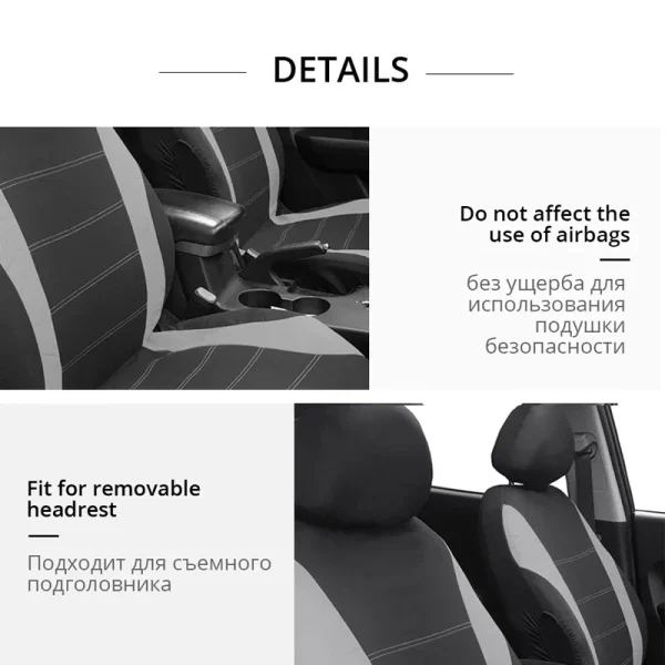 Universal Full Car Seat Covers Polyester Fabric - Image 5