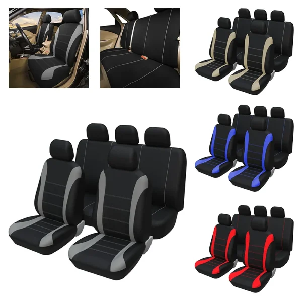 Universal Full Car Seat Covers Polyester Fabric