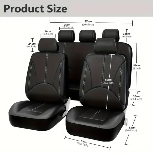 PU Leather Breathable Front Rear Seat Cover - Image 2