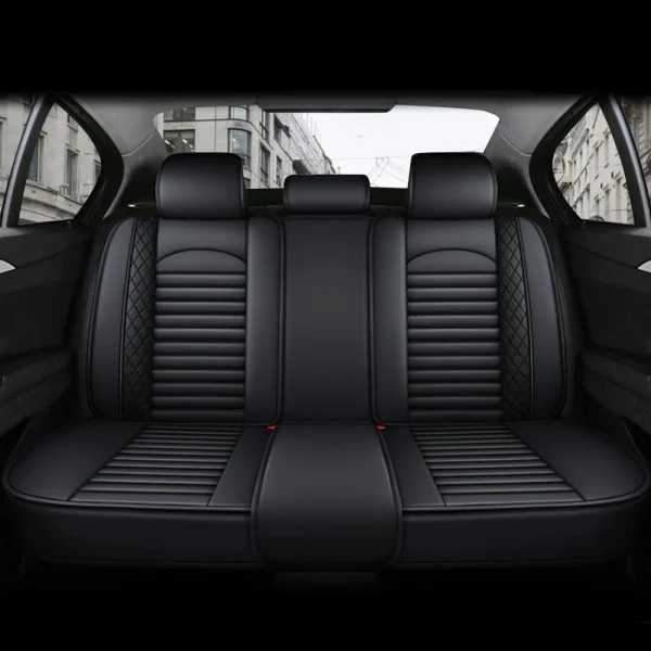 5-Seats PU Leather Universal Car Seat Covers Full set - Image 4