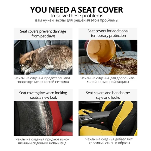 2/5 seat Car Seat Covers Set Universal Fit Most Car with Tire Detail - Image 5