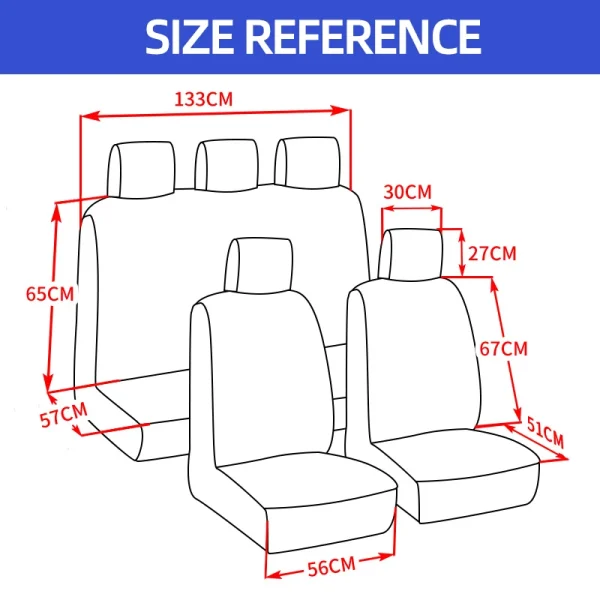 2/5 seat Car Seat Covers Set Universal Fit Most Car with Tire Detail - Image 6