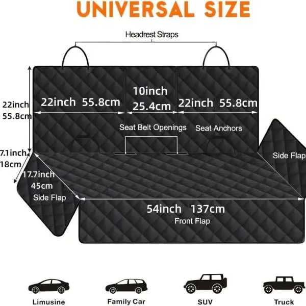 Back Seat Cover for Dogs Pet Car Seat Protector - Image 5