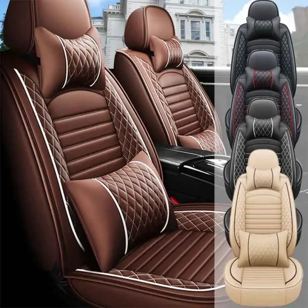 5-Seats PU Leather Universal Car Seat Covers Full set