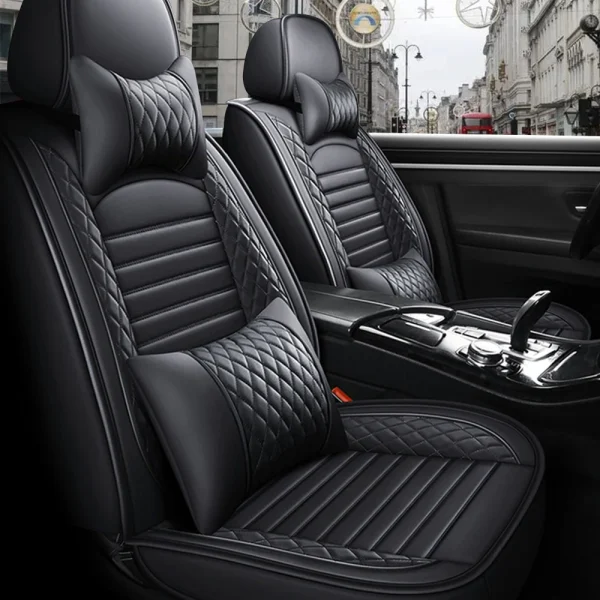 5-Seats PU Leather Universal Car Seat Covers Full set - Image 6